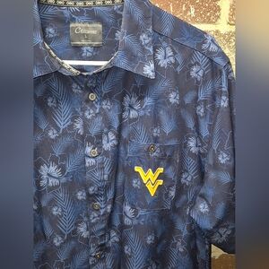 WEST VIRGINIA Mountaineers Hawaiian Shirt WVU Floral Button Down Chiliwear L